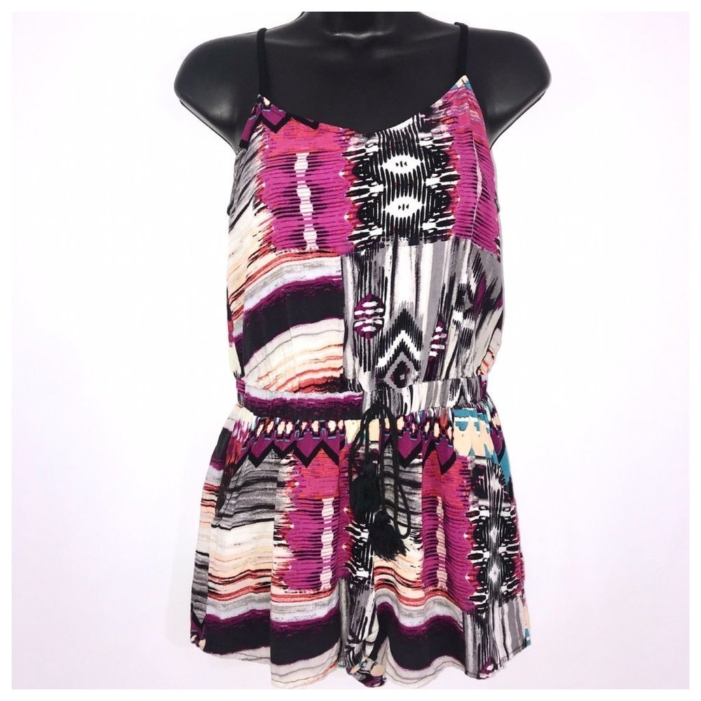 Black Multi Color Romper Junior Small
